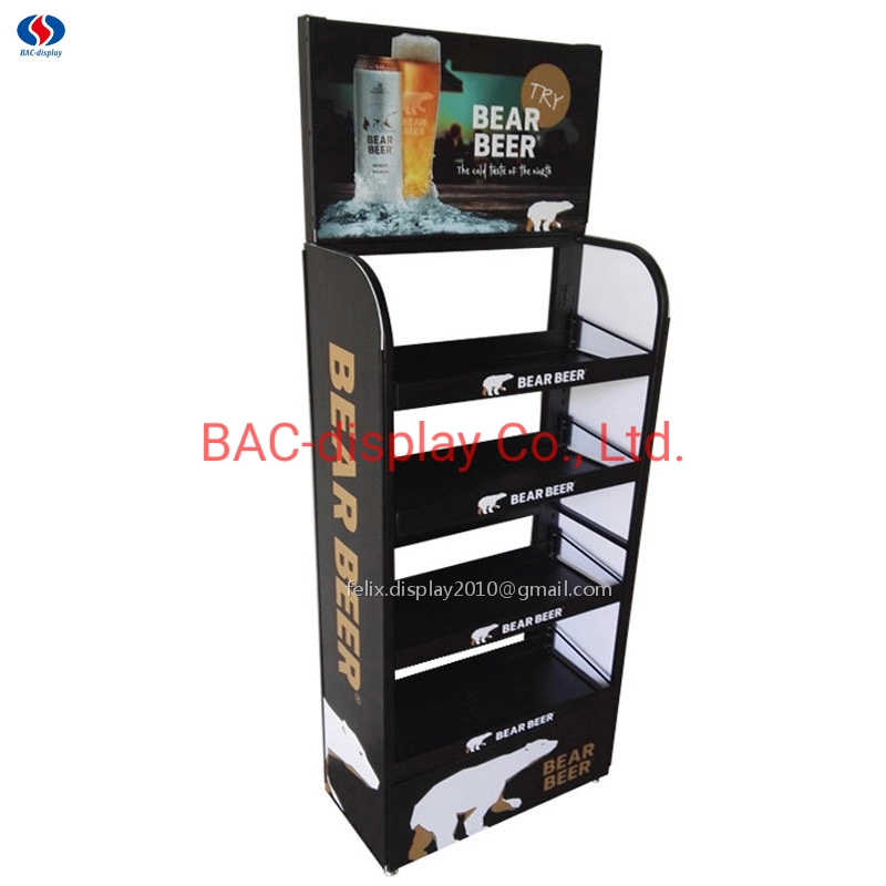 Supermarket Metal Beer Display Rack for Wholesales