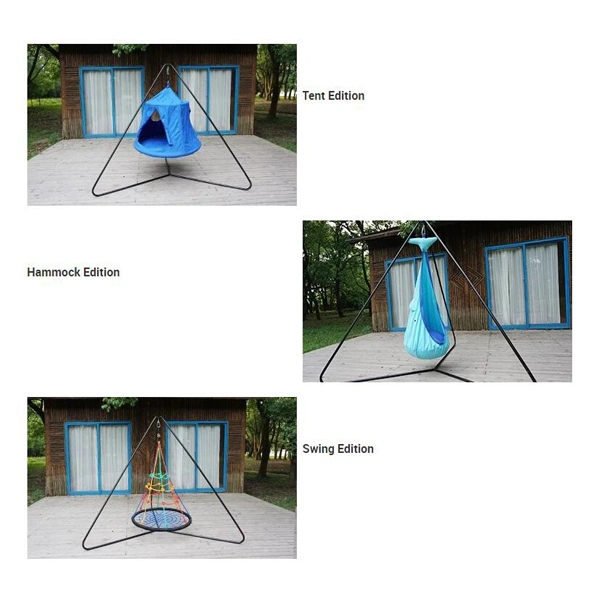 Kids Play Tent Hammock Chair Swing with Steel Stand Combo