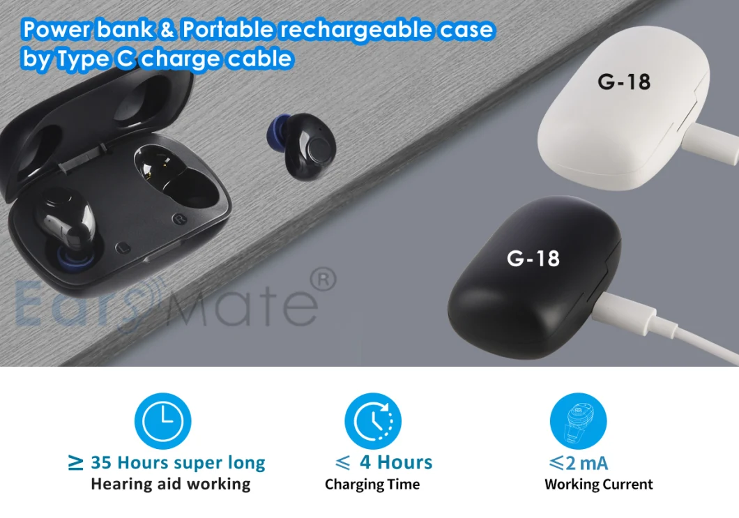 Rechargeable Hearing Aid Mini Bluetooth Non-Programmable Analog Voice Hearing Aid Hearing Aid Adult Elderly Deaf Hearing Aid Products