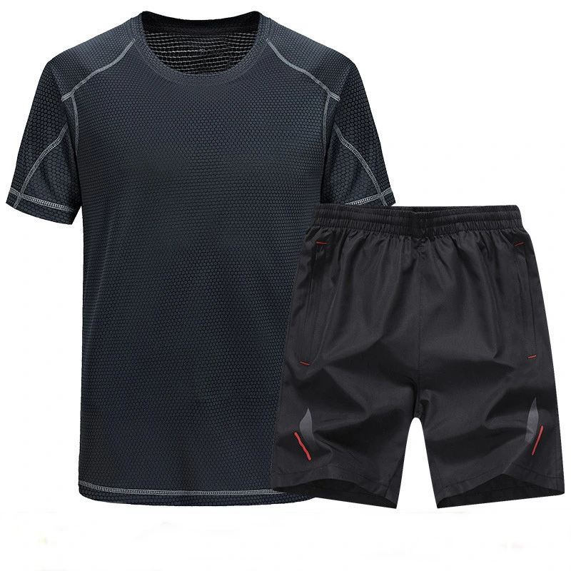 Two Pieces Quick Drying Basketball Sportswear Short Sleeved Fitness Running Quick Drying Sportswear Set