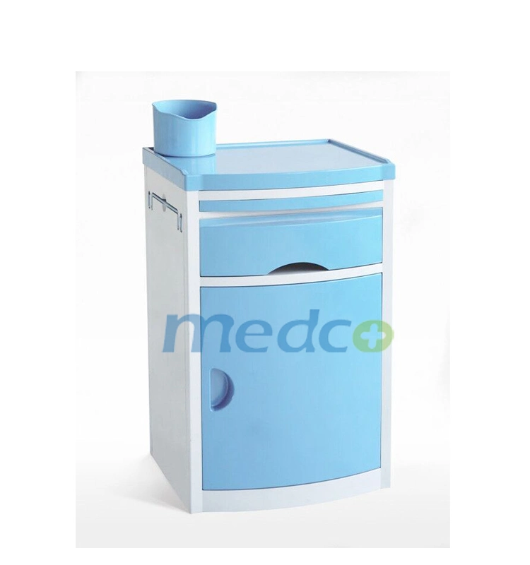 Medical Equipment ABS Hospital Bedside Cabinet Table with Towel Holder